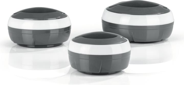 Produktbild Gourmetmaxx Thermo-Schüssel Set 3 Tlg. Grau/Weiss (21.50 cm, 1 x)