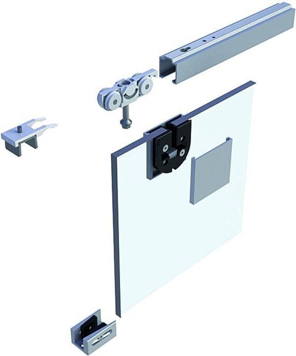 Actual product image Helm Sliding door hardware 73, glass, with flange