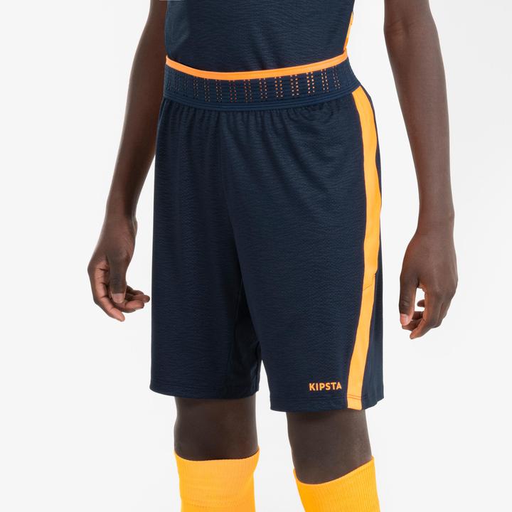 Produktbild Kipsta Kinder Fussball Shorts - CLR marineblau/orange (6, 7, 8)