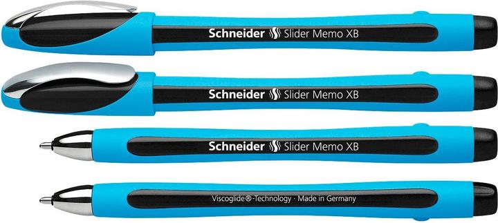 Produktbild Schneider Kugelschreiber Slider Memo blau Schreibfarbe schwarz, 10 St. (Schwarz, 10 x)