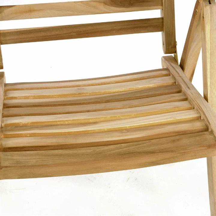 Actual product image VCM Gartenstuhl Hochlehner Klappstuhl verstellbar Teak Holz unbehandelt
