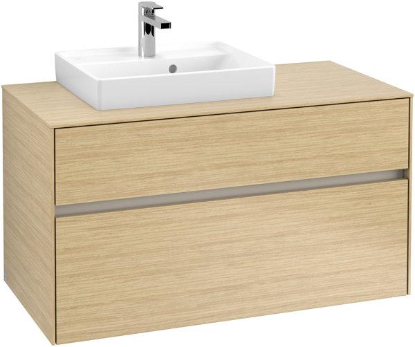 Actual product image Villeroy & Boch Collaro washbasin cabinet with lighting, 1000x548x500 mm, 2 drawers, for washba