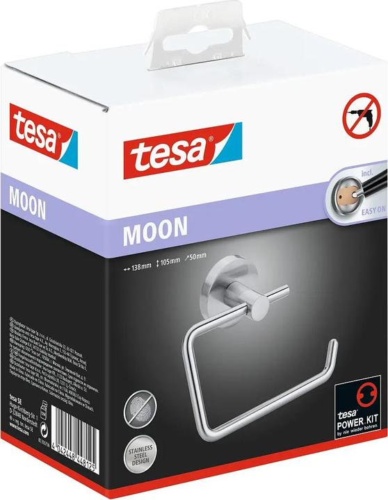 Actual product image tesa MOON toilet roll holder incl. adhesive solution without drilling