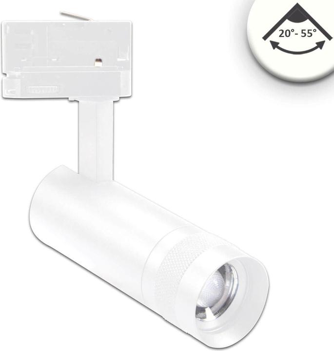 Actual product image Isoled 3-PH track spotlight focusable, 8W, 20°-55°, white matt, 4000K