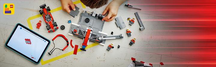 Produktbild LEGO F1 Boxenstopp mit Boxencrew und Ferrari Flitzer (60443, LEGO City)