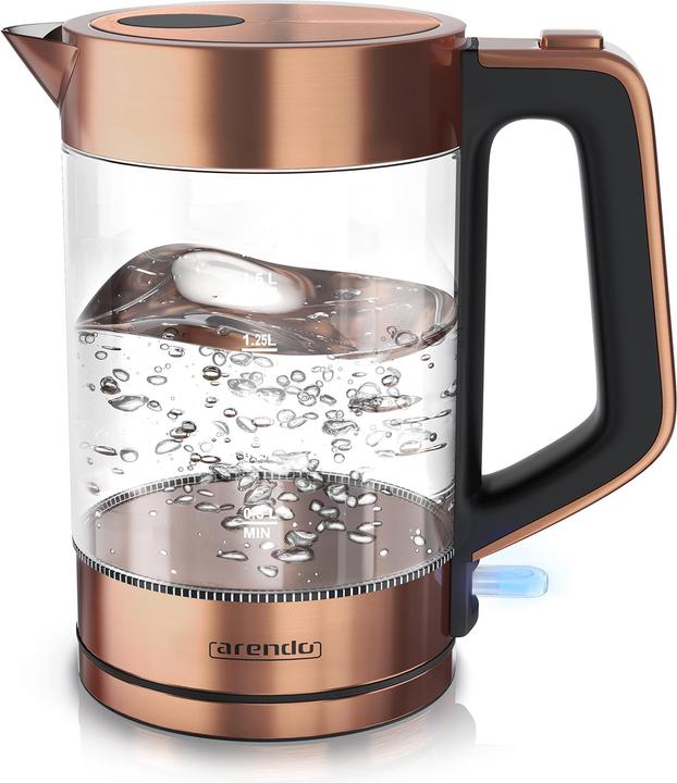 Produktbild Arendo Solid Edelstahl Glas-Wasserkocher, Kupfer (1.70 l)
