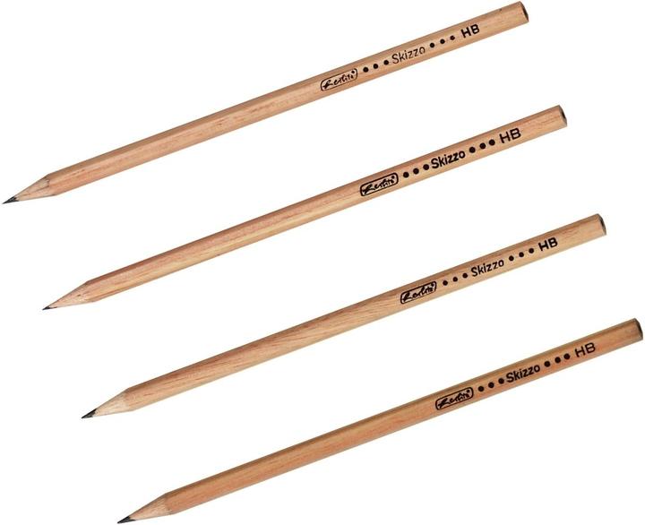 Actual product image Herlitz Pencil Skizzo natural, hexagonal, hardness HB (HB, 4 x)