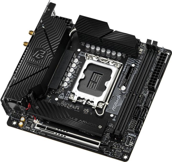 Productafbeelding AsRock B760I Lightning WiFi 1700 mATX HDMI/DP DDR5 detailhandel (LGA 1700, Intel B760, Mini-ITX)