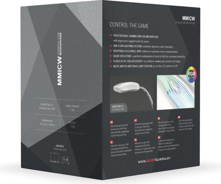 Image du produit Mars Gaming Microphone Sur Pied Mmic RGB (Blanc)