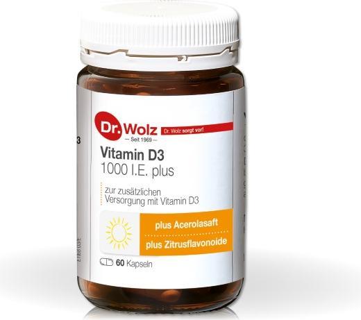 Produktbild Dr. Wolz Vitamin D3 1000 I.E. plus Kapsel (60 Stück, Kapseln, 105 g)