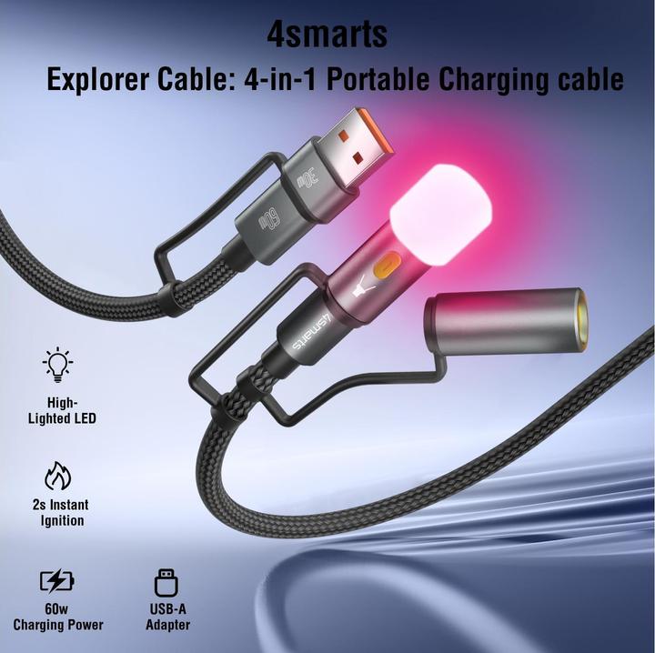 Produktbild 4smarts 4in1 USB-C Kabelset Explorer (1 m, USB 2.0)