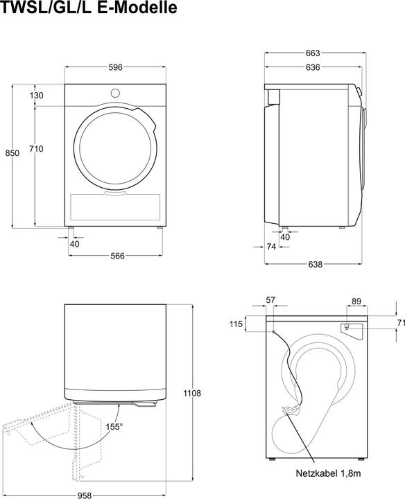 Produktbild Electrolux TWGL3E500 (8 kg, Wechselbar, Links)