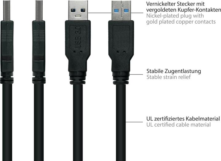 Produktbild Good Connections Kabelmeister USB 3.0 an USB-A CU 1,8m schwarz (1.80 m, USB 3.2 Gen 1)