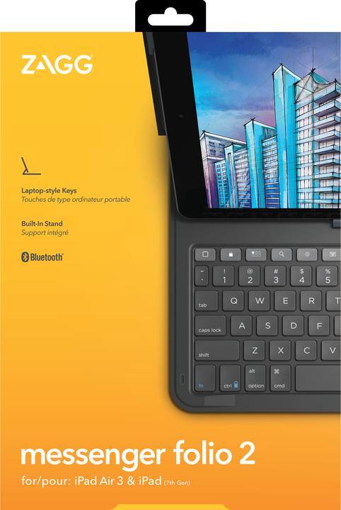 Immagine prodotto Zagg Messaggero Folio 2 (CH, iPad 2020 (8. Gen), iPad 2019 (7° gene), iPad Air 2019 (3. Gen), iPad 2021 (9a generazione))