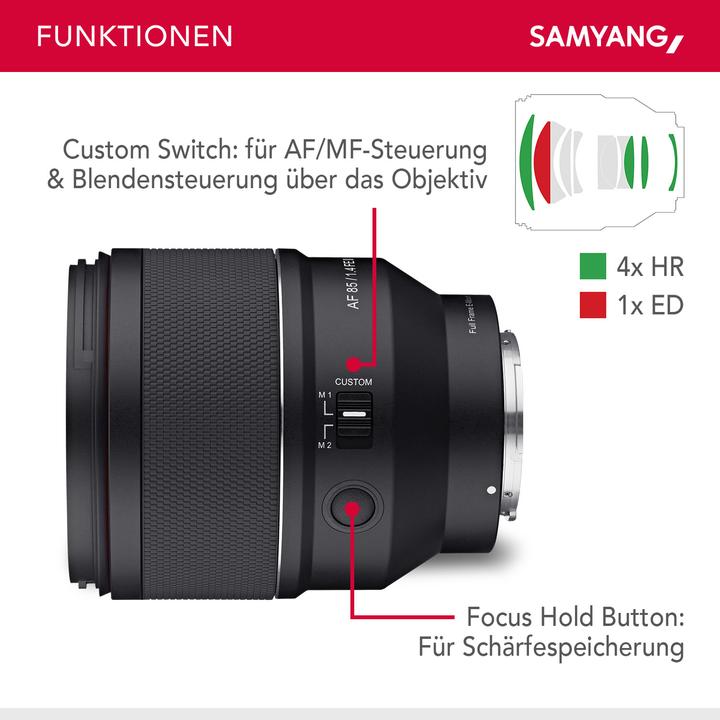Image du produit Samyang AF 85mm f/1.4 FE II Sony E (Sony E, Plein format)