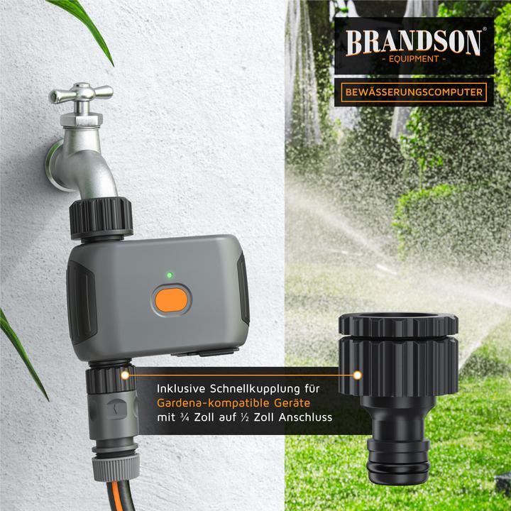 Produktbild Brandson Wifi Bewässerungssteuerung, WLAN Wasserzeitschaltuhr, Timer Bewässerungssystem, Bewässerungscomputer (Bewässerungscomputer)