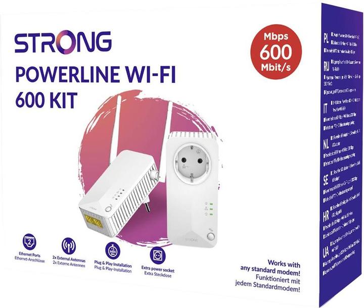 Produktbild Strong Powerline Wi-Fi 600 Kit EU V2 2er-Pack (600 Mbit/s)