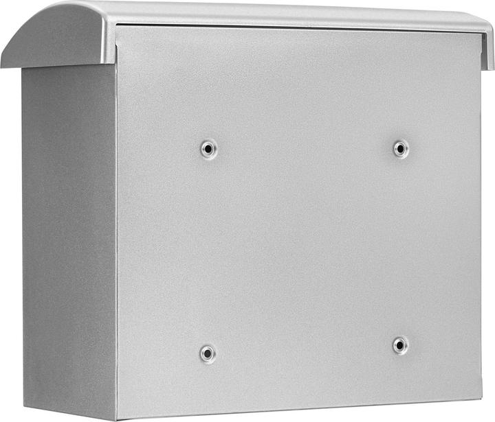 Actual product image Burg Wächter Galvanised steel letter box WxHxD 389/340/193 mm Olymp silver with opening stop