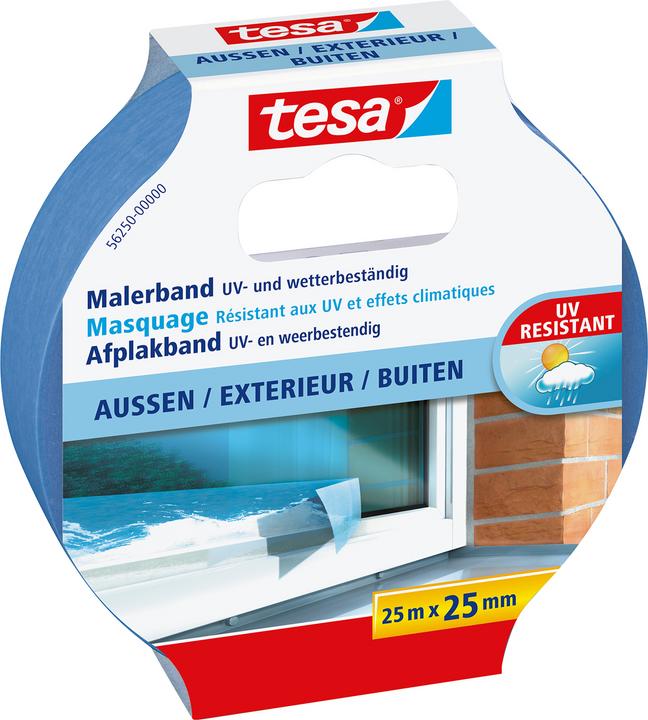 tesa Painter's masking tape OUTDOOR, painter's tape for outdoor use (25 mm)
