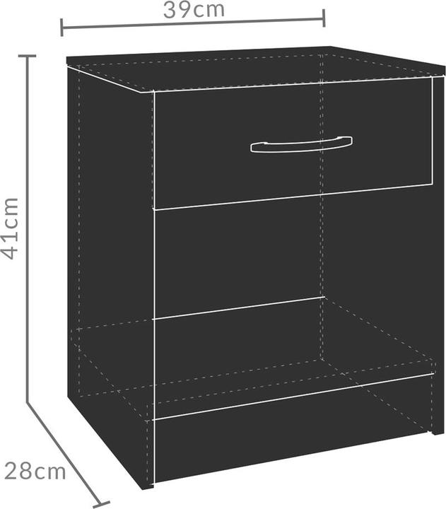 Actual product image Casaria Nightstand (41 x 39 x 28 cm)
