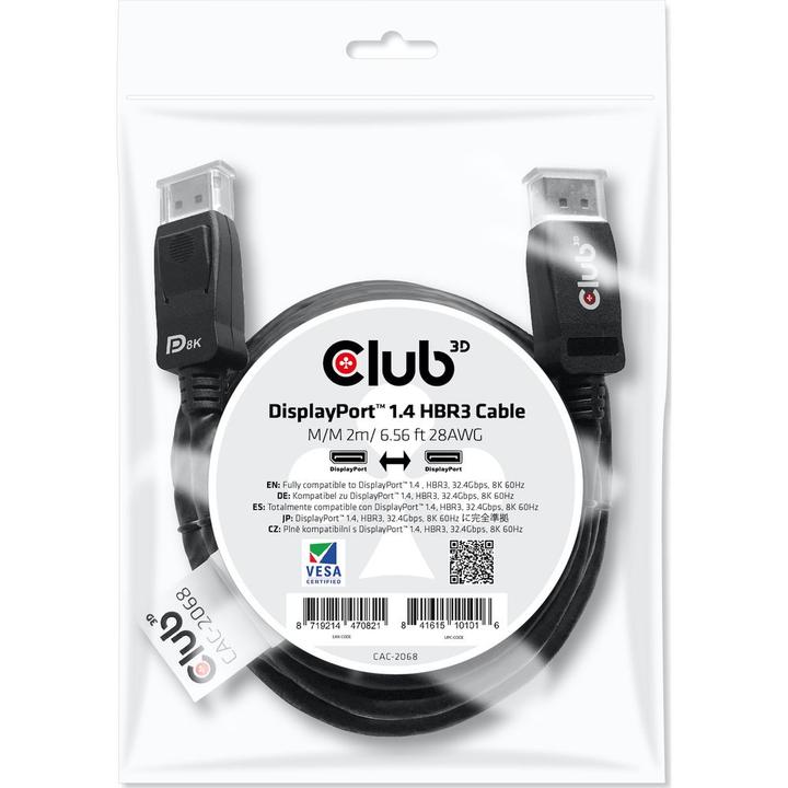 Image du produit Club 3D DisplayPort — DisplayPort (2 m, DisplayPort)