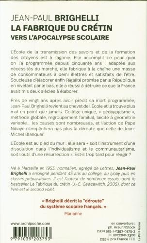 Actual product image La fabrique du crétin (French, Brighelli Jean-Paul, 2023)