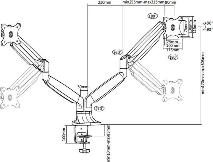 Produktbild Multibrackets M Deskmount (Tisch, 27")