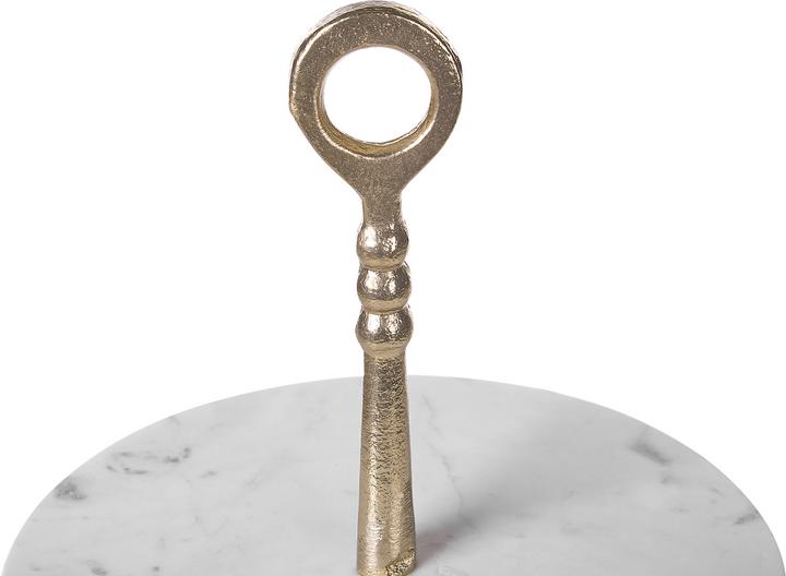Image du produit Beliani Étagère marbre blanc / or 2 étages 50 cm TARUM