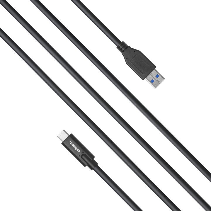 Produktbild Celexon USB-C auf USB-A Kabel - USB 3.2 Gen 2x1 1,0m, schwarz (1 m, USB 3.2 Gen 2)
