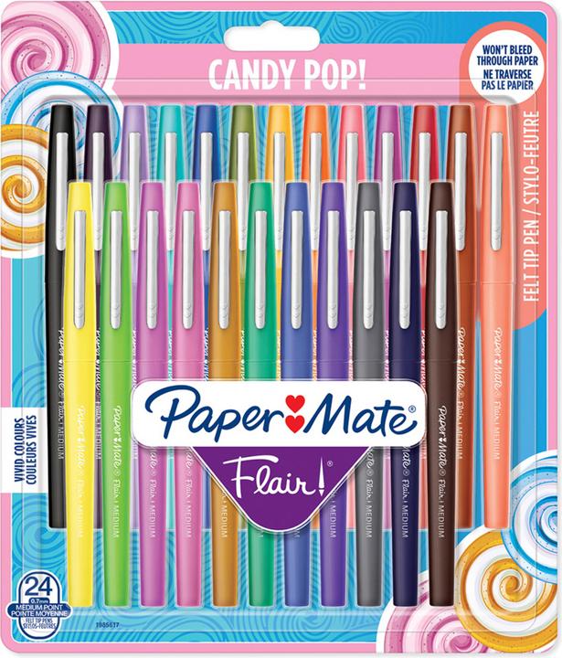 Paper Mate Faserschreiber Flair Candy Pop (Mehrfarbig, 24 x)