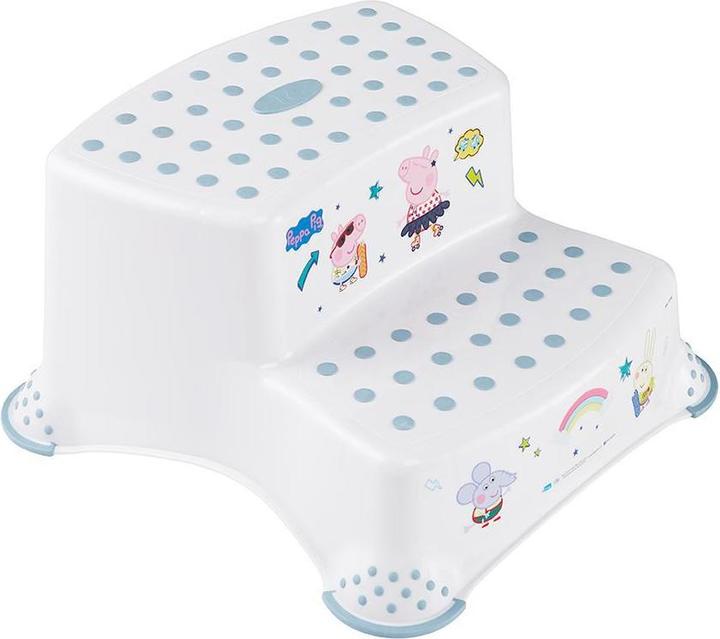 Actual product image keeeper kids step stool igor ""Peppa Pig"", nordic-white with imprint, max. load: 120 kg, with anti-slip