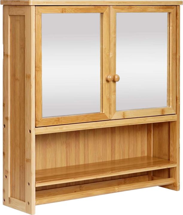 Produktbild Mendler Spiegelschrank HWC-B18, Bambus 62x66x15cm (62 x 66 x 15 cm)