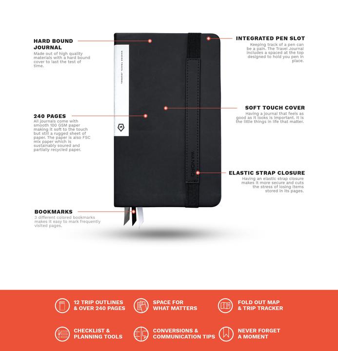 Produktbild Wandrd Reisetagebuch / Travel Journal (Blanko, Harter Einband)