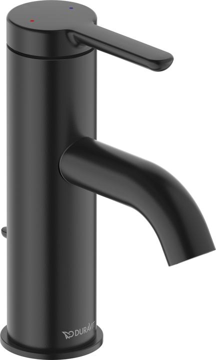 Actual product image Duravit Single lever basin mixer C.1 S with pop-up waste black matt