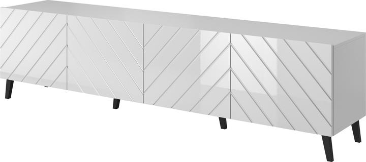 Image du produit Cama Armoire RTV ABETO 200x42x52 blanc/blanc brillant (200 x 42 x 52 cm)