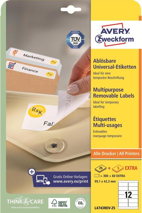 Actual product image Avery Universal labels