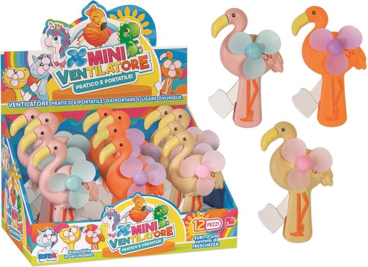 Produktbild Rs Toys Mini Ventilatore Fenicottero 3 Colori Ass. In Display 12 Pz