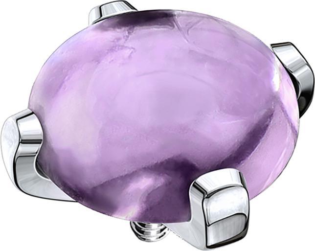 Image du produit Star Piercing Dôme d'ancrage dermique avec pierre d'améthyste (sans laiton, Acier chirurgical 316L, Minéral)