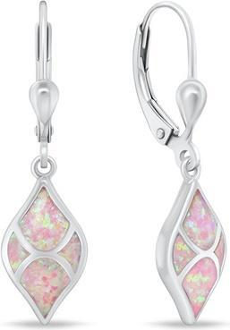 Image du produit Brilio Silver - Charming silver earrings with pink opals EA1129WP