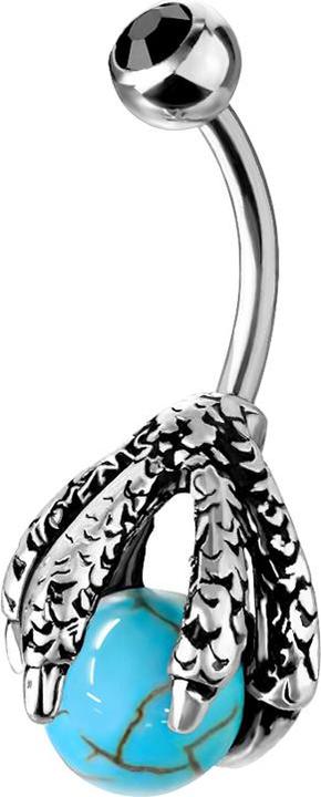 Produktbild Star Piercing Banane silber Drachenklaue mit Türkis Stein (Messing, Mineralisch, Chirurgenstahl 316L)