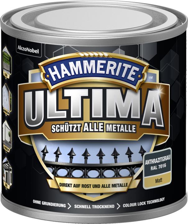 Actual product image Hammerite Metal protective lacquer ULTIMA matt (250 ml, Anthracite grey)