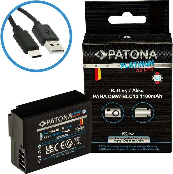 Actual product image Patona Platinum battery for Panasonic DMW-BLC12 FZ2000 (Rechargeable battery)