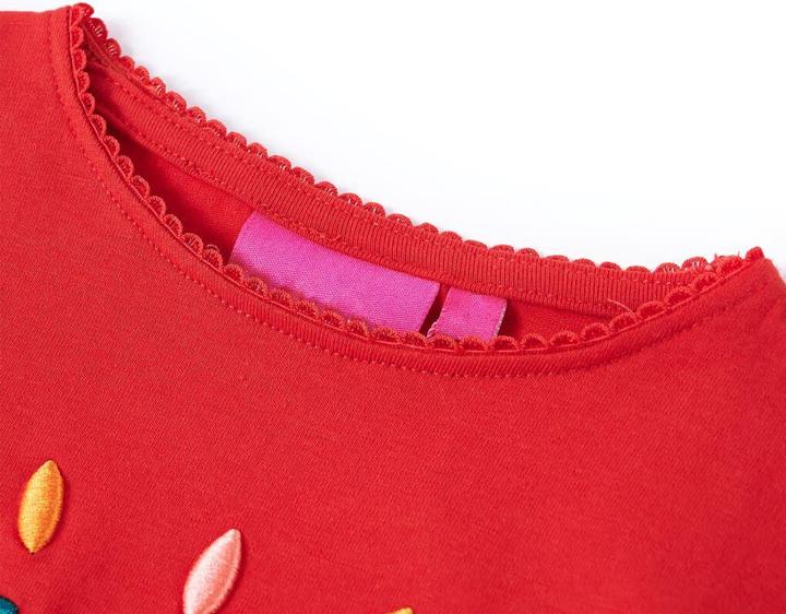Actual product image VidaXL Children's long-sleeved shirt red 92,Material: 95 % cotton. 5 (92)