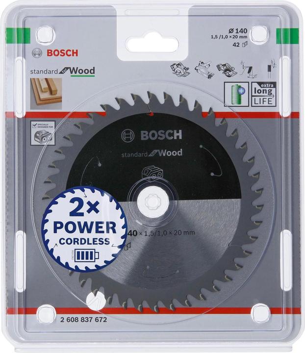Actual product image Bosch Professional Zubehör PRO Wood cordless circular saw blade, 140 x 1.5 x 20 mm