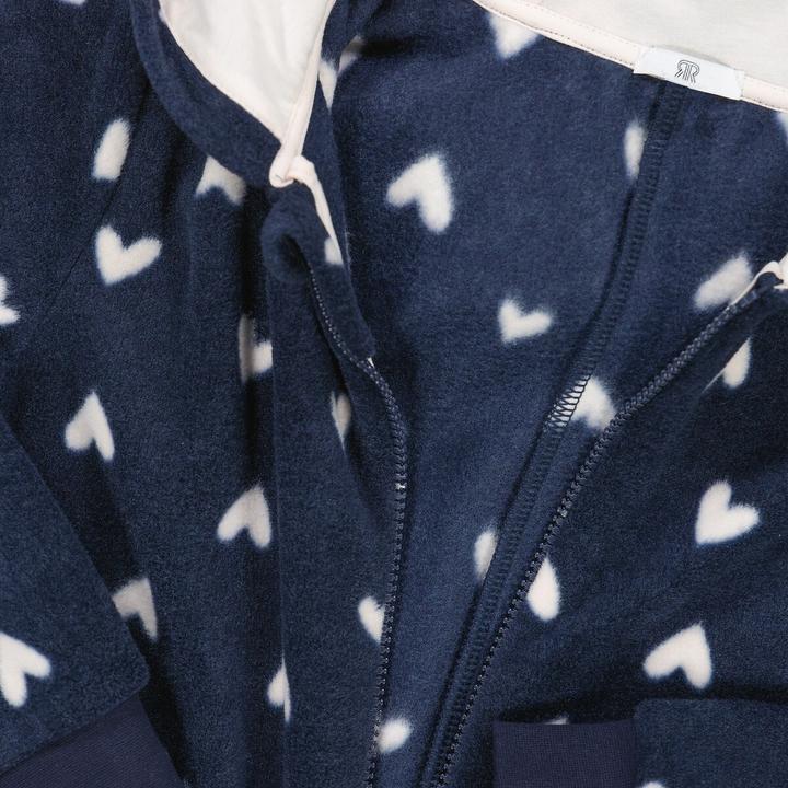 Produktbild La Redoute Collections Fleece-Overall mit Herzmuster und Kapuze (140)