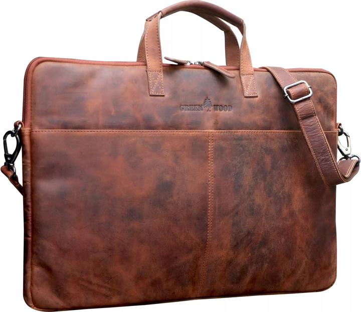 Actual product image Greenwood Laptoptasche Business-/Schultasche 17 Zoll Echtleder Fred Sandel No.5 (17")