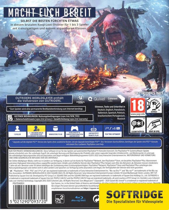 Produktbild Square Enix Outriders Worldslayer Edition (PS4) (PS4, DE)