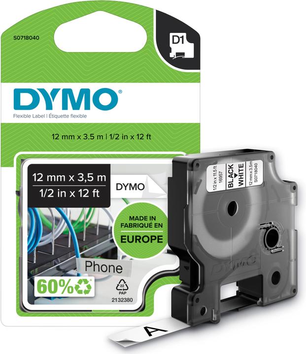 Actual product image Dymo D1 (1.20 cm, White)