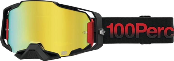 100% Armega Goggle Tzar - Mirror Gold (Black, Red, Mirror Gold)