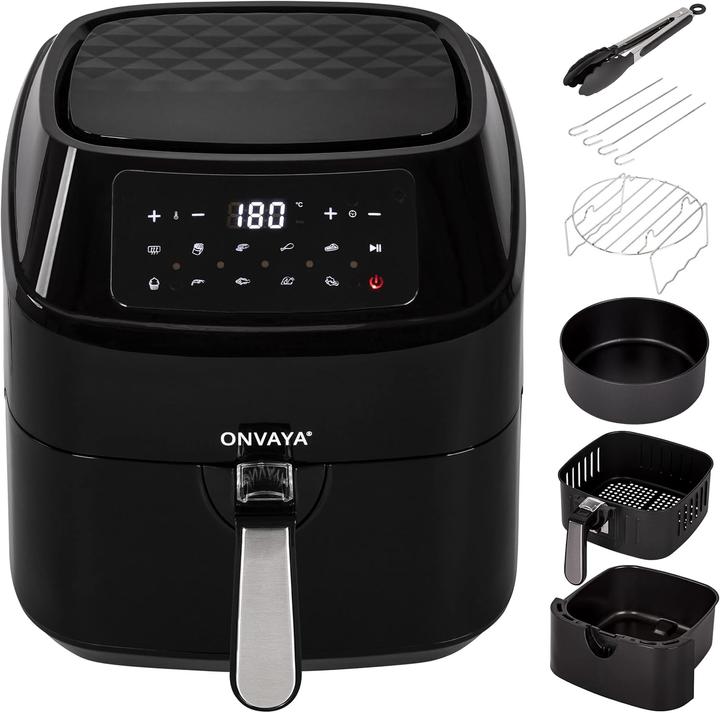 Actual product image Onvaya Airfryer XXL Heissluftfritteuse mit 10 Programmen